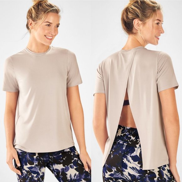 Fabletics Blush Pink Vivienne Cross Back Tee - Picture 5 of 5